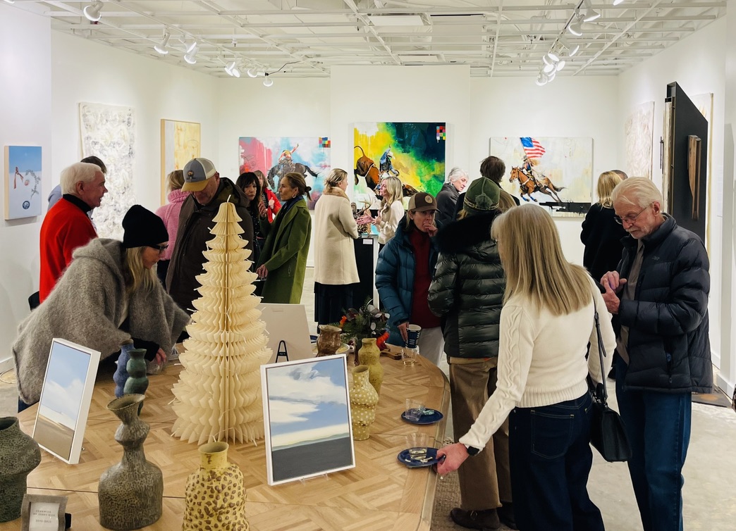 Visitors gathered at an opening reception at Hemmings Gallery